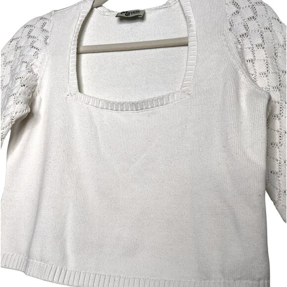Show Me Your MuMu White Cropped Sweater Size XS - Picture 7 of 14